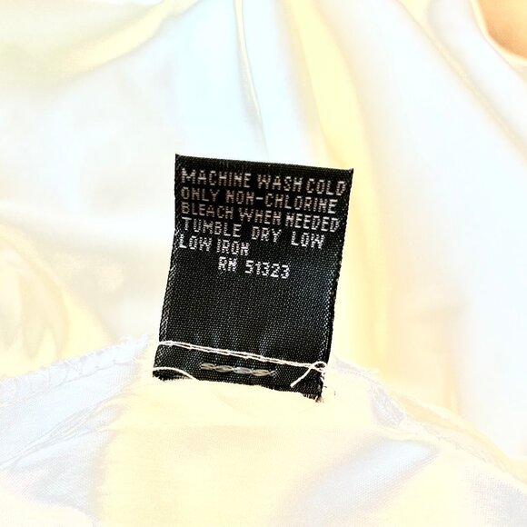 Kenneth Cole Reaction White Top Tie Sash Puffy Sleeve Wrap NEW - Picture 12 of 14